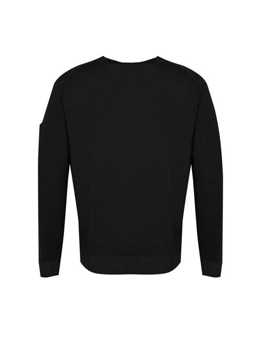 Maglione girocollo in lana merino Black C.P. COMPANY | 19CMKN024A003247F999